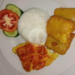 Telur Tempe Geprek   Nasi