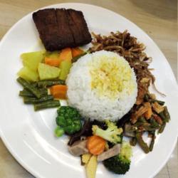 Nasi Sayur   Tempe Bacem