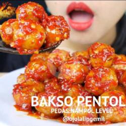 (pedas Nampol) Bakso Pentol Bakar Level Pedas 1-5