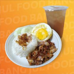 Nasi Cumi Balado   Telor Ceplok   Es Teh