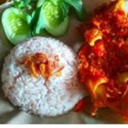 Nasi Penyet Tempe Tahu  Mineral Gelas