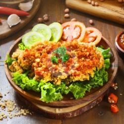 Fried Chicken Geprek Sambal Kacang(paket Nasi)