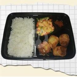 Nasi Bento Chicken Egg Roll