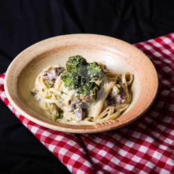 Creamy Beef Broccoli Fettucine