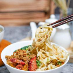 Bakmi Lebar Ayam Campur Pangsit / Bakso