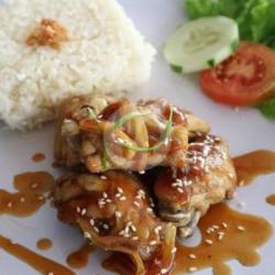 Nasi Udang Krispi Saus Asam Manis