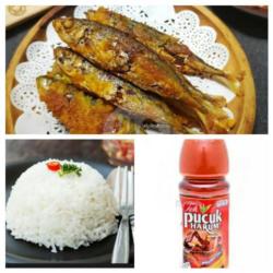 Ikan Cue Goreng   Nasi   Teh Pucuk