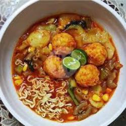 Seblak Komplit Combo Bakso Bola Udang