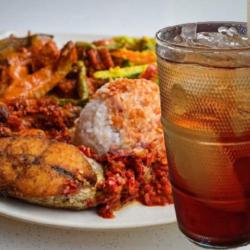 Paket Komplit Nasi Ikan Es Th Manis Krupuk