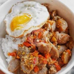 Paket Nasi Bakso Mercon Telor Ceplok