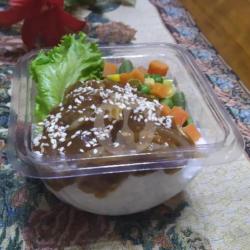 Ricebox Chicken Teriyaki   Es Teh Manis