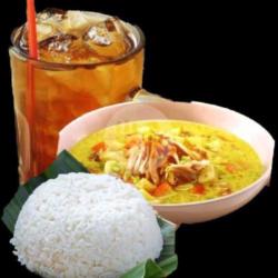 Paket Soto Daging   Nasi   Manis Dingin