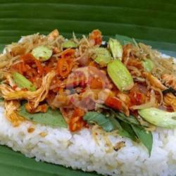 Nasi Bakar Kombinasi Ayam Teri  Petai