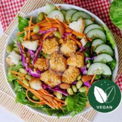 Breaded Tofu Sesame Salad (vegan)