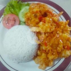 Nasi Udang Saus Pedas/asam Manis