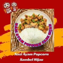 Paket Nasi Ayam Popcorn Sambel Hijau