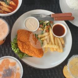 Katsu Keju   Nasi