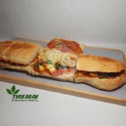 Chicken Pizza Sandwich Long Bread - Roti Sandwich Pizza