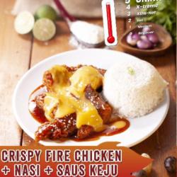 Crispy Cheese Fire Chicken Rice