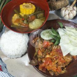 Paket Nasi Ayam Kampung Penyet   Sayur Asem