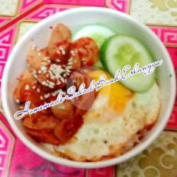 Meatball Hot With Chicken Egg Rice Bowl