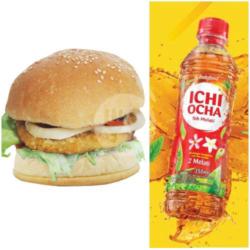 Burger Ayam Crispy   Teh Pucuk