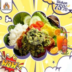 Paket Pj Nasi Ayam Cabe Ijo Spesial   Jus Jeruk / Teh Pucuk