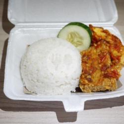 Tempe Tahu Sambel Mercon   Nasi