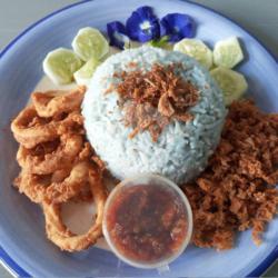 Nasi Biru Cumi Goreng Krispy Kremes