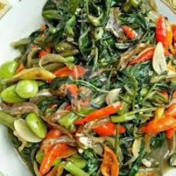 Cah Kangkung  Ikan Asin Pete