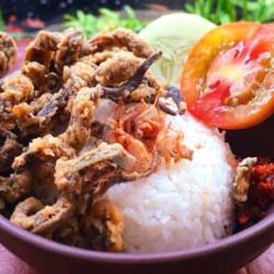 Nasi Lalapan Belut Crispy