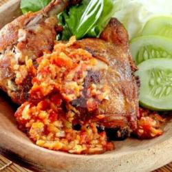 Ayam Penyet Sambal Judes(tanpa Nasi)