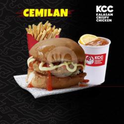 Paket Burger Kcc ( Burger Standart   Kentang   Lemon Tea )