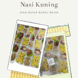 Nasi Kuning Ayam Bakar Bumbu Rujak (terima Pesanan)