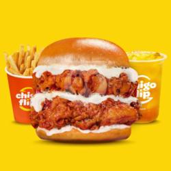 Double Chicken Burger Korean Spicy Combo