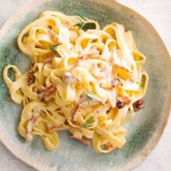 Fettucini Carbonara Smoked Beef