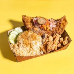 Paket Komplit Nasi Telur Kulit Crispy Sambal Original