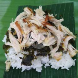 Nasi Bakar Ayam Goreng Suwir ( Level Pedas )