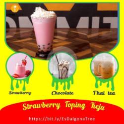 Es Boba Dalgona Strawberry Toping Keju