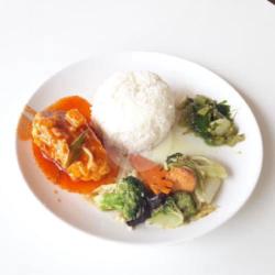 Nasi   Ikan Saus Asam Manis   Sayur