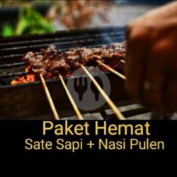 Sate Sapi   Nasi Pulen
