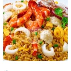 Paket E  (nasgor Seafood)   Telor   Teh Es