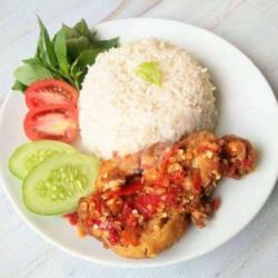 Nasi Chicken Geprek Paha Bawah