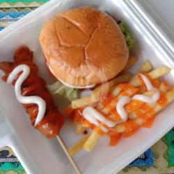 Paket Jumbo Burger  Sosis Bakar Kentang