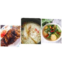 Nasi Ikan Kakap Bakar Sayur Asem Sambel(kecap)