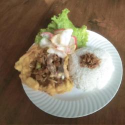 Nasi Tahu Telur Bumbu Kacang