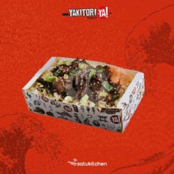 Karubi Beef Yakitori Rice Box   Free Ocha