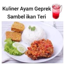 Ayam Geprek Sambel Ikan Teri   Es Gula