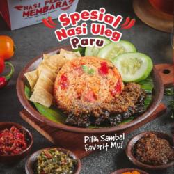 Nasi Uleg Pedas Paru Goreng