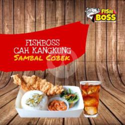 Fishboss Cah Kangkung Sambal Cobek Terasi Gratis Teh Pucuk